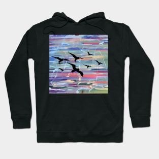 Birds in Flight Abstract Hoodie